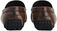 Shop TOD'S City Gommino 'Brown Emblem Leather Loafer' XXM42C00640D9CS801