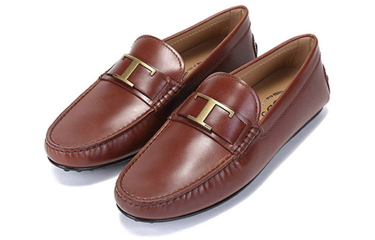 TOD'S CITY Gommino Leather 'Brown T-Buckle Loafers' 圖 3