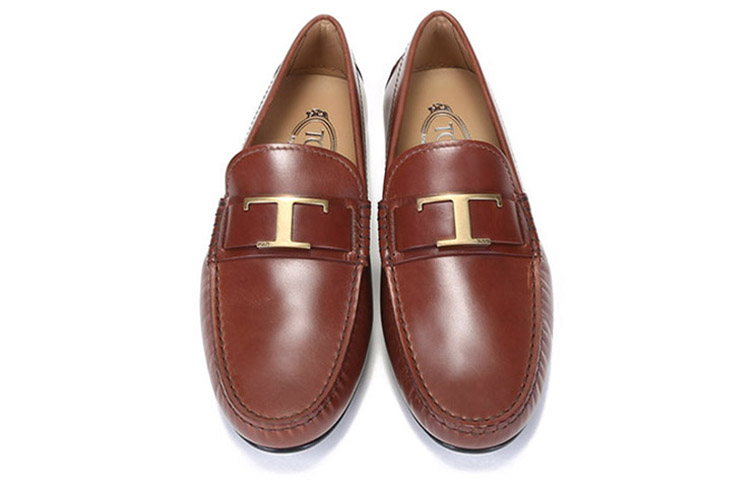 TOD'S CITY Gommino Leather 'Brown T-Buckle Loafers' 圖 4