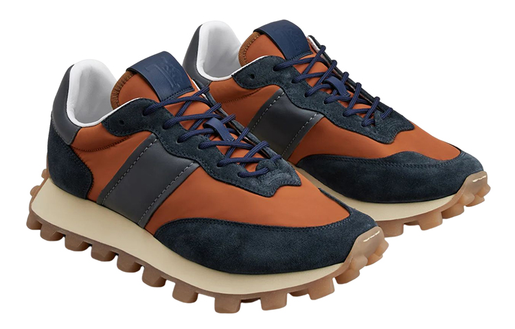 TOD'S Fabric Logo Lace-Up Low Top 'Blue Orange' 圖 2