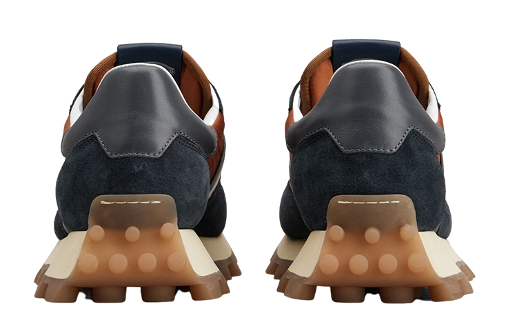 TOD'S Fabric Logo Lace-Up Low Top 'Blue Orange' 圖 3