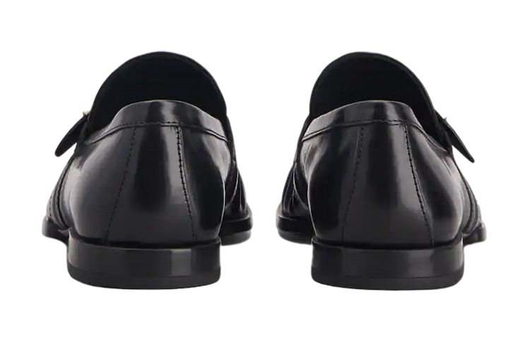TOD'S Gommino Leather Loafers 'Black Ruched' 圖 2