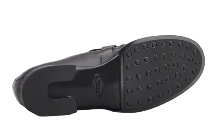 TOD'S Gommino Leather Loafers 'Black Ruched' 圖 4