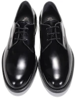 Shop TOD'S 牛皮繫帶德比皮鞋 黑色