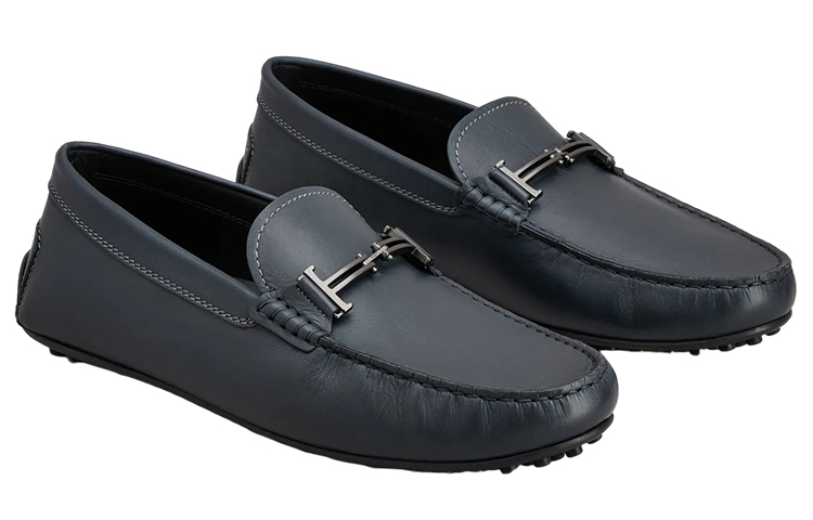 TOD'S Leather Double T Loafer 'Blue' 圖 2