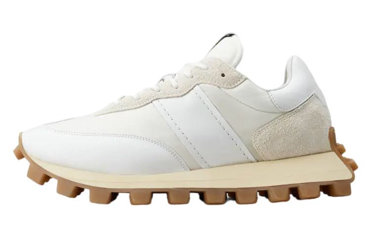 Buy TOD'S 皮革織物時尚運動休閒鞋 白色