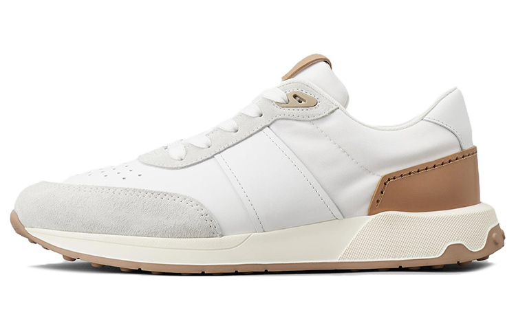 Buy トッズ レザー×ファブリック スニーカー 白/灰/茶 XXM63K0GT80R08140G