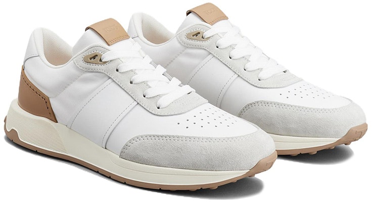 TOD'S Leather Fabric Lace-Up Low-Top Sneaker 'White Grey Brown' XXM63K0GT80R08140G Order TOD'S Leather Fabric Lace-Up Low-Top Sneaker 'White Grey Brown' XXM63K0GT80R08140G