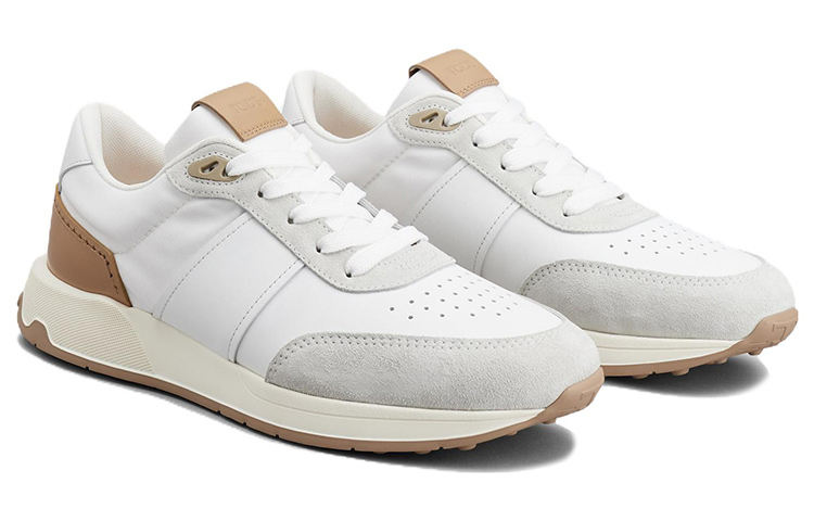 Order TOD''S Leder Stoff Low-Top Sneaker Schnürschuhe ''Weiß Grau Braun'' XXM63K0GT80R08140G