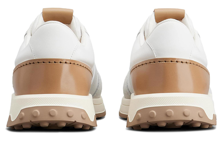 Lookbook トッズ レザー×ファブリック スニーカー 白/灰/茶 XXM63K0GT80R08140G