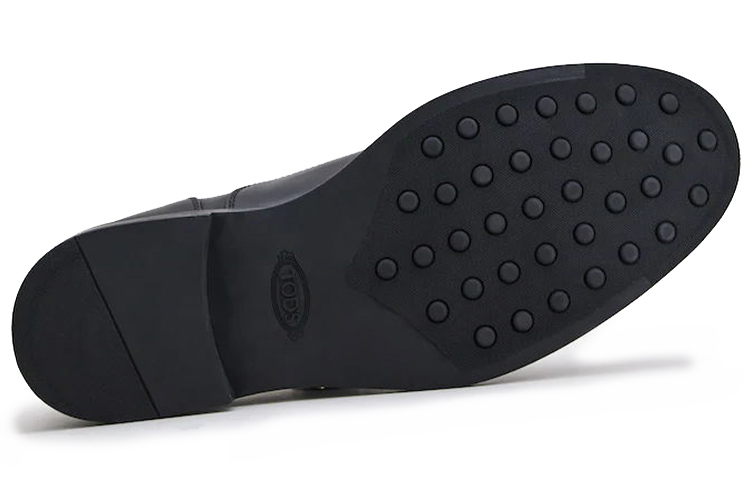 Shop TOD'S 皮革綁帶鞋 黑色