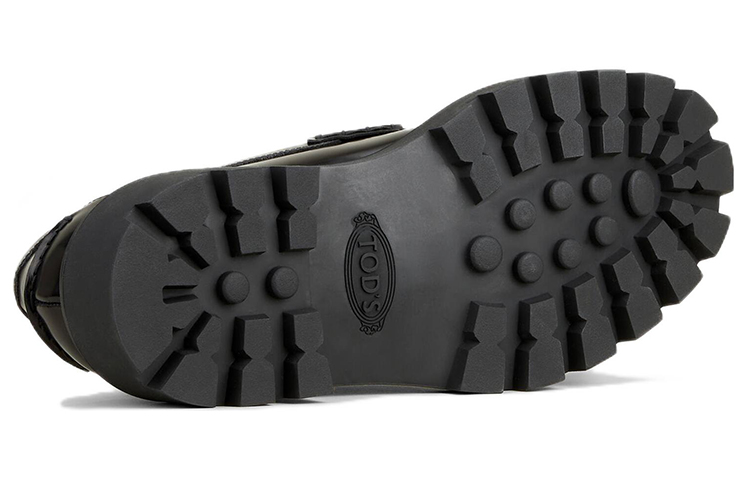 TOD'S Leather Loafers 'Metal T-Buckle Black' 圖 5