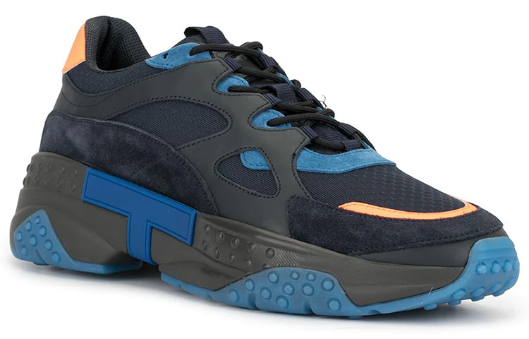 TOD'S Leather Low-Top Sneaker 'Black Blue' 圖 3