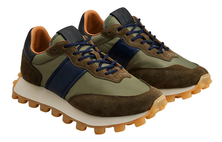 TOD'S Leather Low-Top Sneaker 'Blue Green' 圖 2