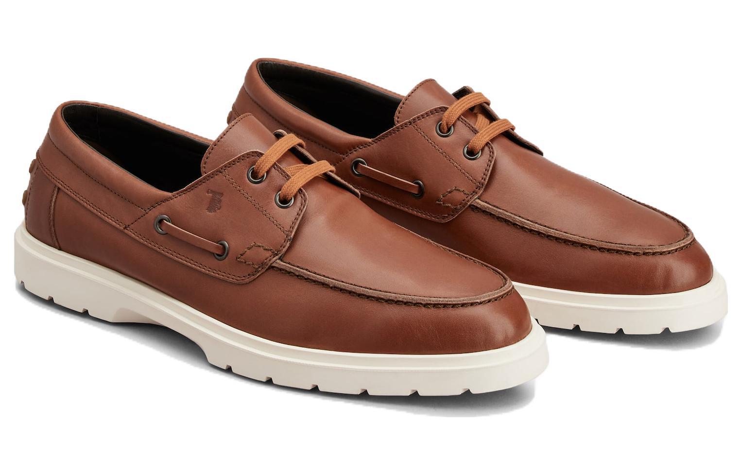 Order Zapatillas TOD'S de cuero bajas con cordones 'Marrón'. XXM59K0GZ10N6MS010