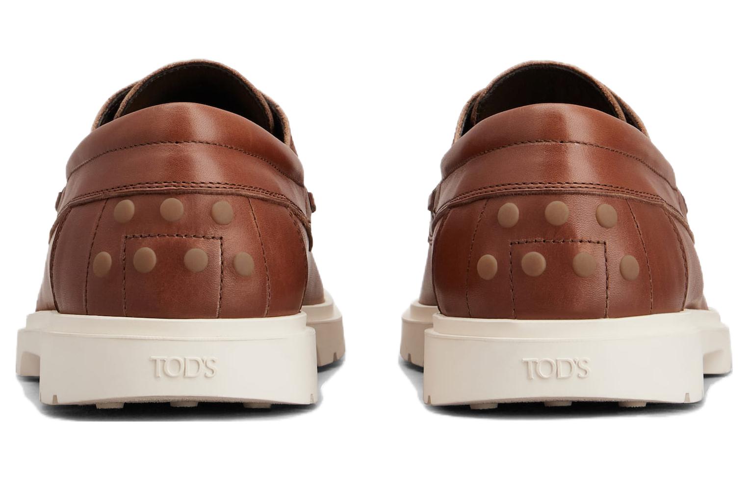 Lookbook Zapatillas TOD'S de cuero bajas con cordones 'Marrón'. XXM59K0GZ10N6MS010