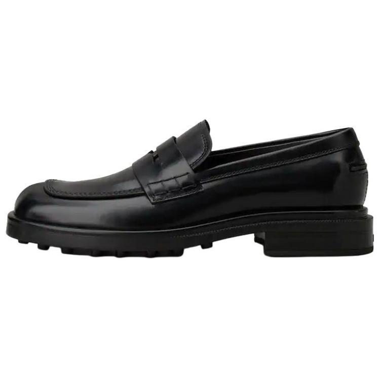 TOD'S Leather Platform Round-Toe Loafer 'Black'