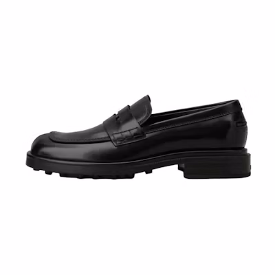 TOD'S Leather Platform Round-Toe Loafer 'Black'