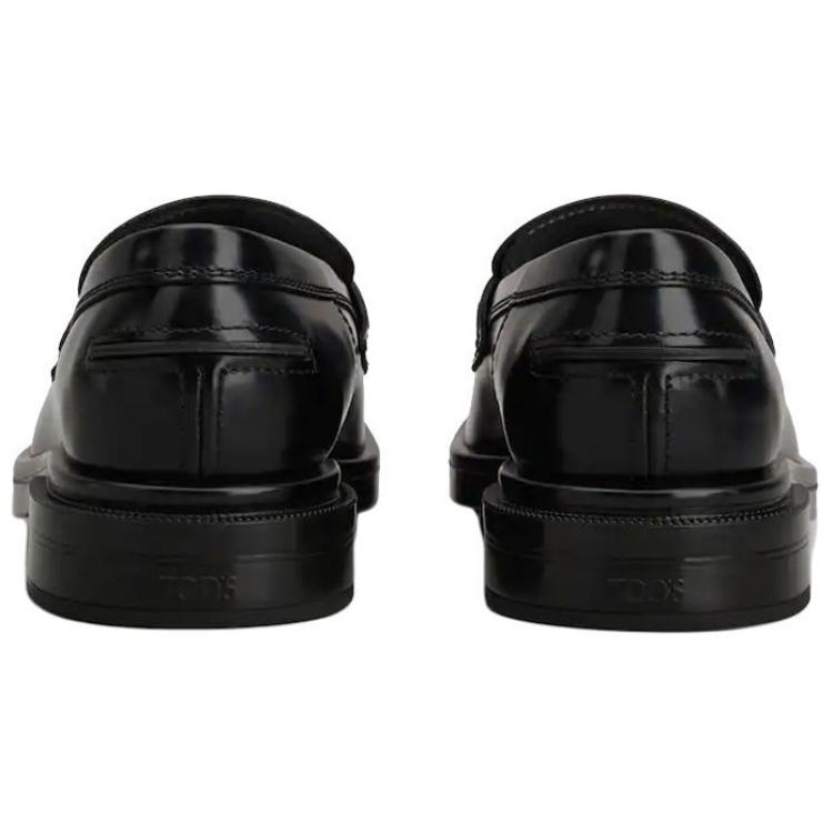 TOD'S Leather Platform Round-Toe Loafer 'Black' 圖 4