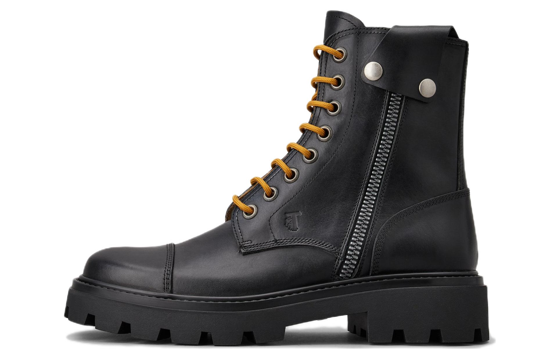 TOD'S Leather Printed Lace-Up Ankle Boots 'Black Fashion' XXM08J0FZ00NHVB999