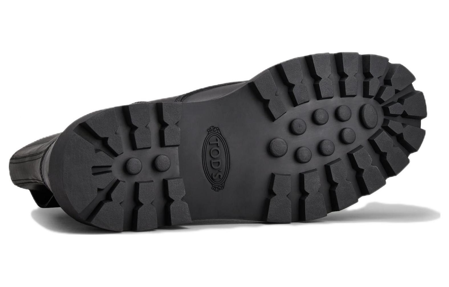 Shop TOD'S Sepatu Boot Kulit Cetak Tali 'Black Fashion' XXM08J0FZ00NHVB999