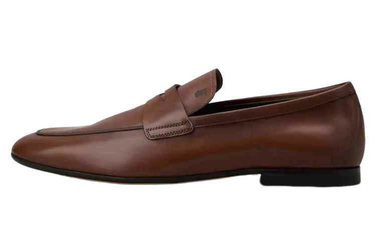 TOD'S Leather Round-Toe Loafers 'Brown'