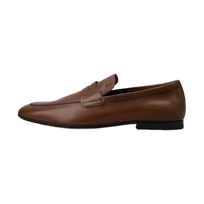 TOD'S Leather Round-Toe Loafers 'Brown'
