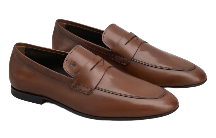 TOD'S Leather Round-Toe Loafers 'Brown' 圖 2