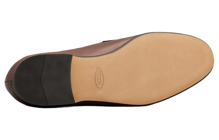 TOD'S Leather Round-Toe Men's Casual Shoes 'Brown' 圖 4