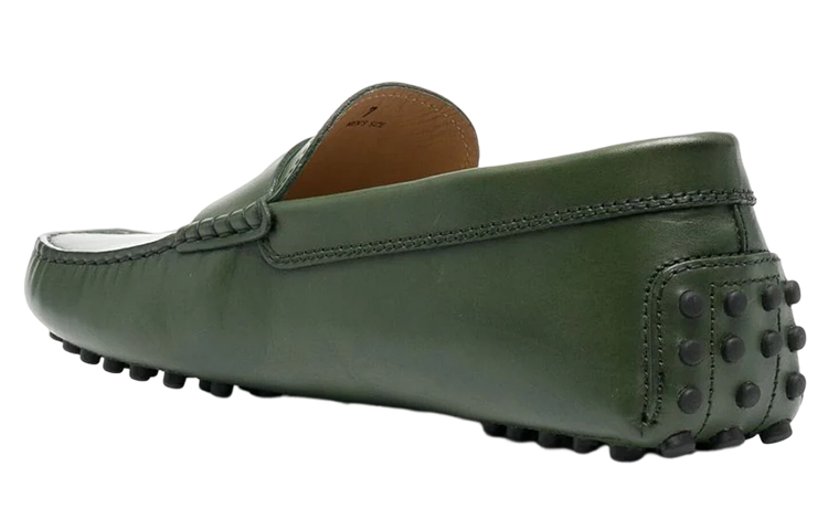TOD'S Leather Round Toe Slip-On Loafer 'Green' 圖 4