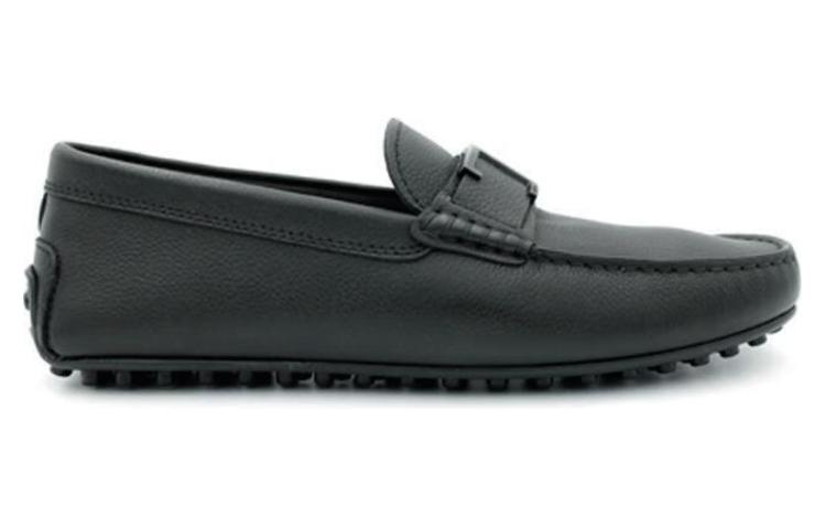 TOD'S Leather Slip-On Round Toe Low-Top 'Black' 圖 2