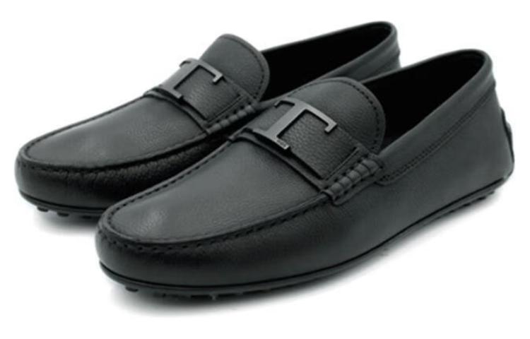 TOD'S Leather Slip-On Round Toe Low-Top 'Black' 圖 3