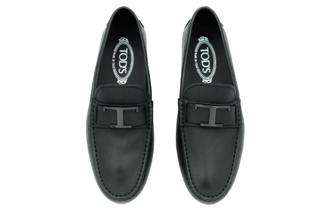 TOD'S Leather Slip-On Round Toe Low-Top 'Black' 圖 4