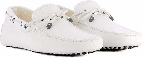Shop TOD'S 潮流皮革平底休閒鞋 白色