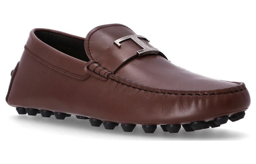 Shop TOD'S Leather T-Bar Loafers 'Brown' XXM52K0GW60N6MS611