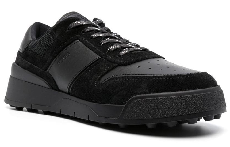 TOD'S Low-Top Suede Leather Sneakers 'Black Patchwork' 圖 2