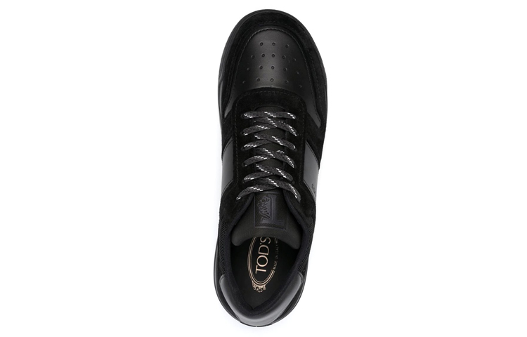 TOD'S Low-Top Suede Leather Sneakers 'Black Patchwork' 圖 4
