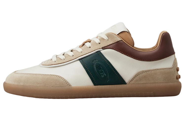 TOD'S Low Top Sneaker 'White Brown Logo Print'