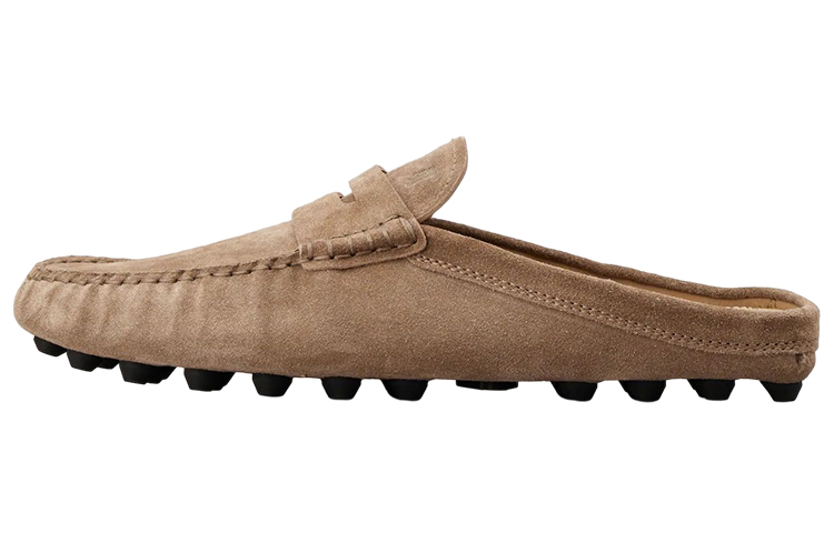TOD'S Suede Flat Fashion Slipper 'Light Brown'