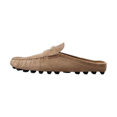 TOD'S Suede Flat Fashion Slipper 'Light Brown'