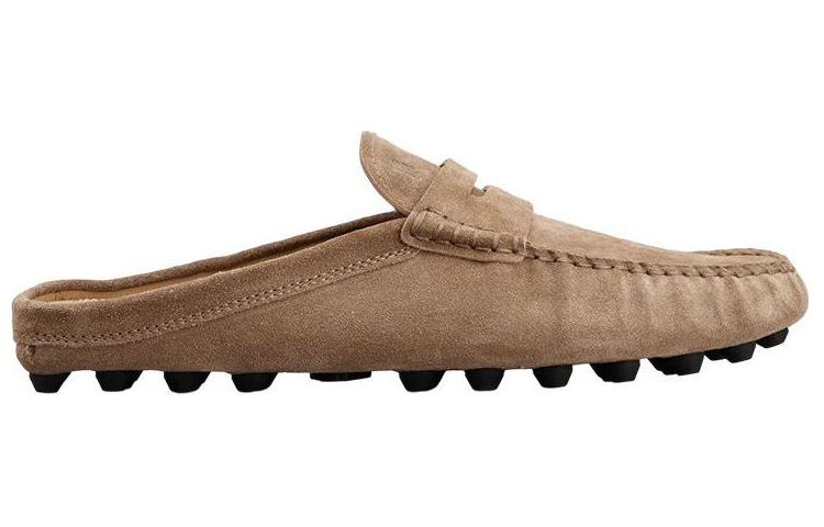 TOD'S Suede Flat Fashion Slipper 'Light Brown' 圖 2