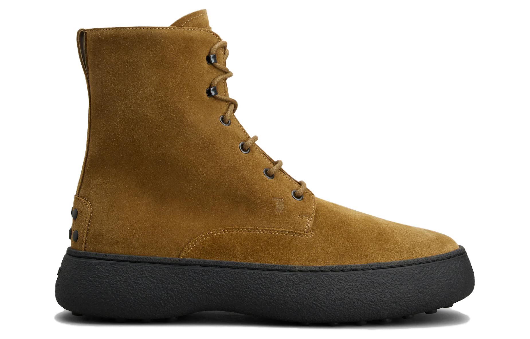 TOD'S Suede Lace-Up Boots 'Brown' 圖 2