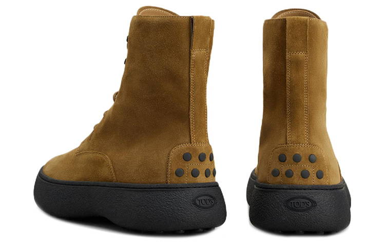 TOD'S Suede Lace-Up Boots 'Brown' 圖 4
