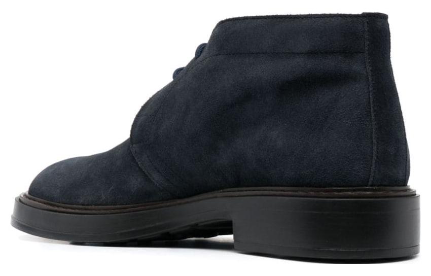 Lookbook TOD'S Sepatu Boot Suede Biru Tali Bulat Ankle Toe XXM61K00D80RE09999