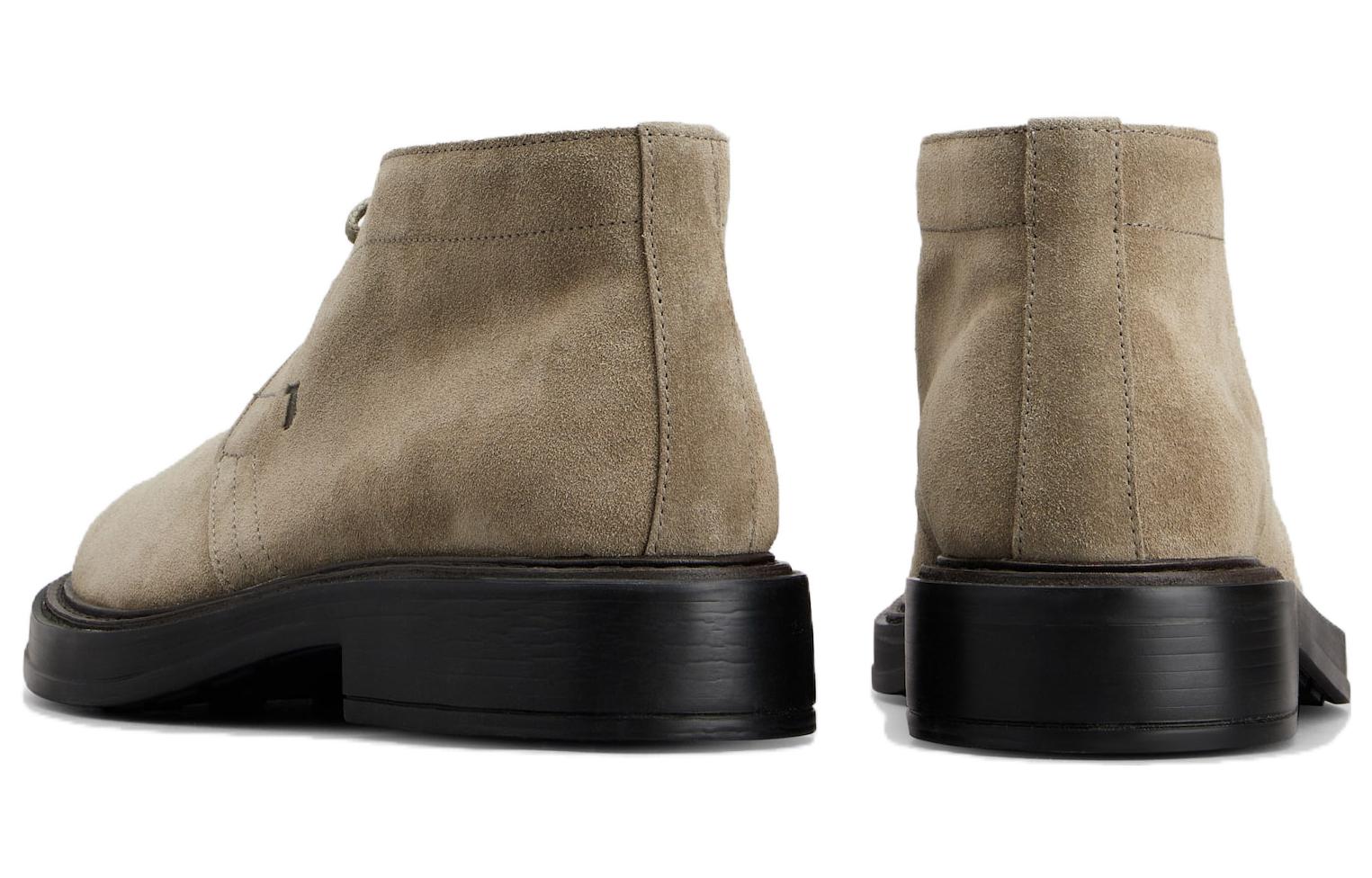 Lookbook TOD'S Boots Pendek Suede Beige Tali Depan Ujung Bulat XXM61K00D80RE0C405