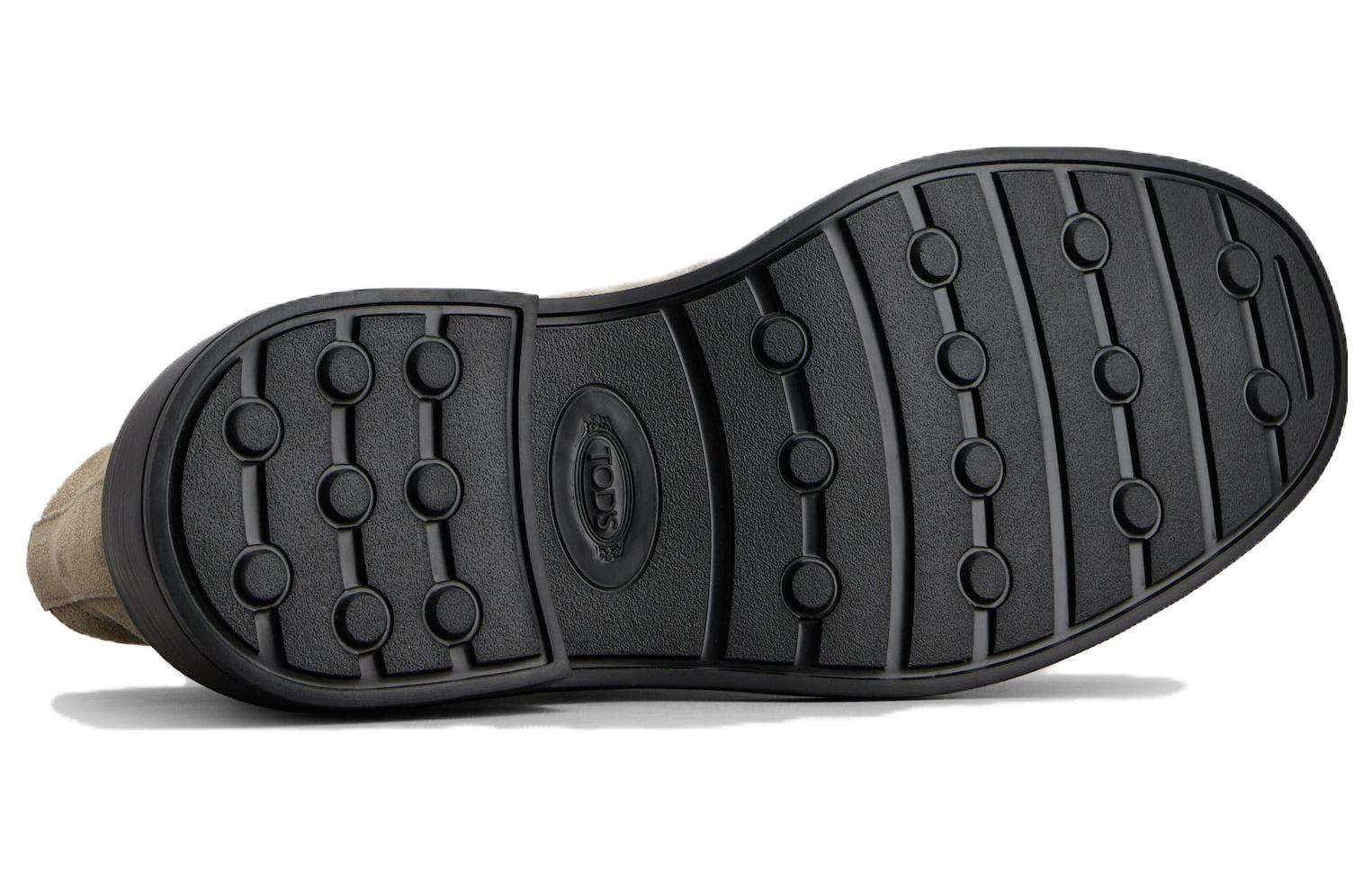 Shop TOD'S Boots Pendek Suede Beige Tali Depan Ujung Bulat XXM61K00D80RE0C405