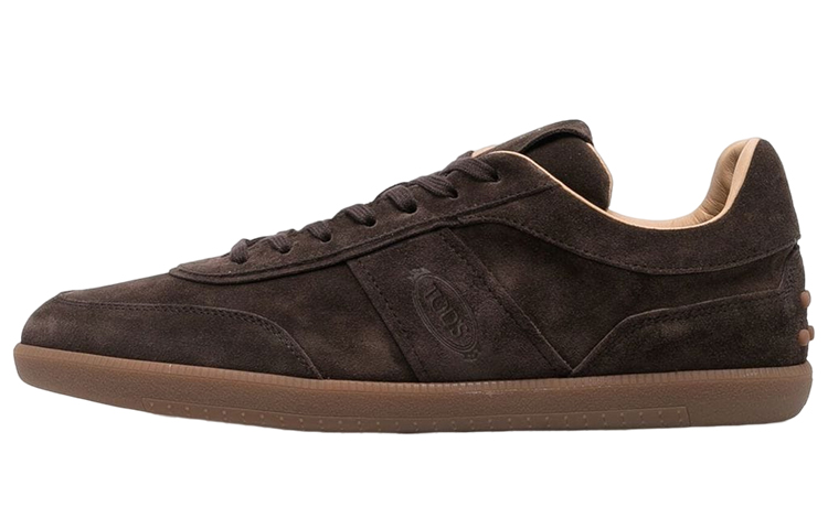 TOD'S Suede Leather Logo Low-Top Sneakers 'Distressed Brown'