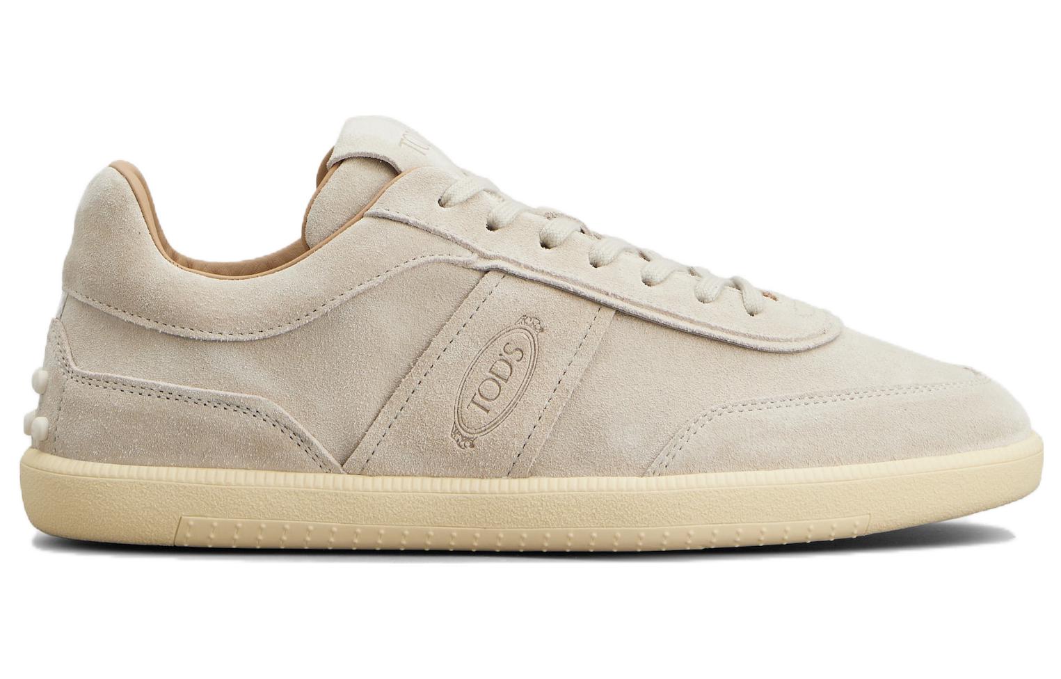 TOD'S Suede Low-Top Sneakers 'Beige' 圖 2