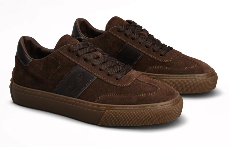 TOD'S Suede Low-Top Sneakers 'Dark Brown' 圖 2