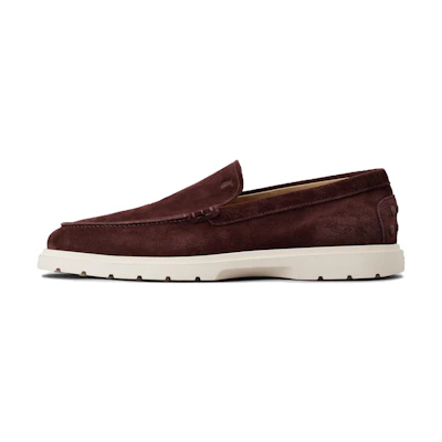 TOD'S Suede Slip-On Loafers 'Red Brown'